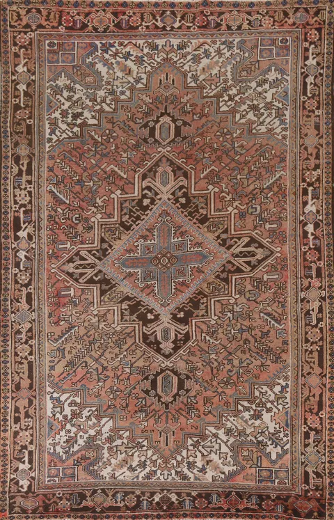 Geometric Heriz Persian Area Rug 7x10