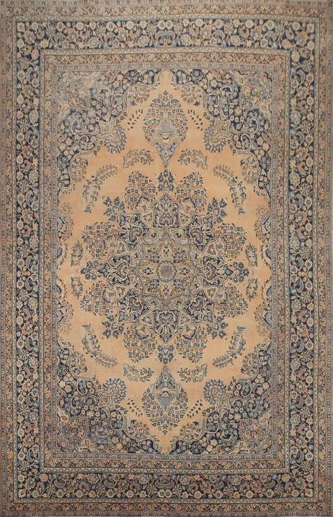 Vintage Wool Mashad Persian Area Rug 10x13