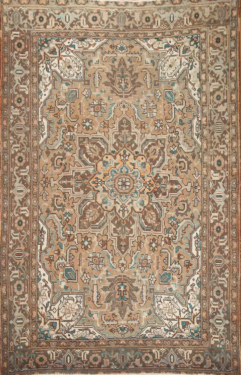 Geometric Wool Heriz Persian Area Rug 8x11