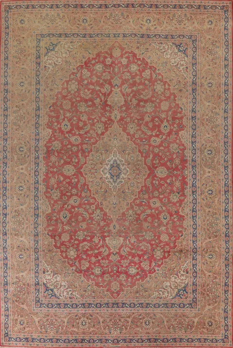 Traditional Kashan Signed Persian Area Rug 10x13
