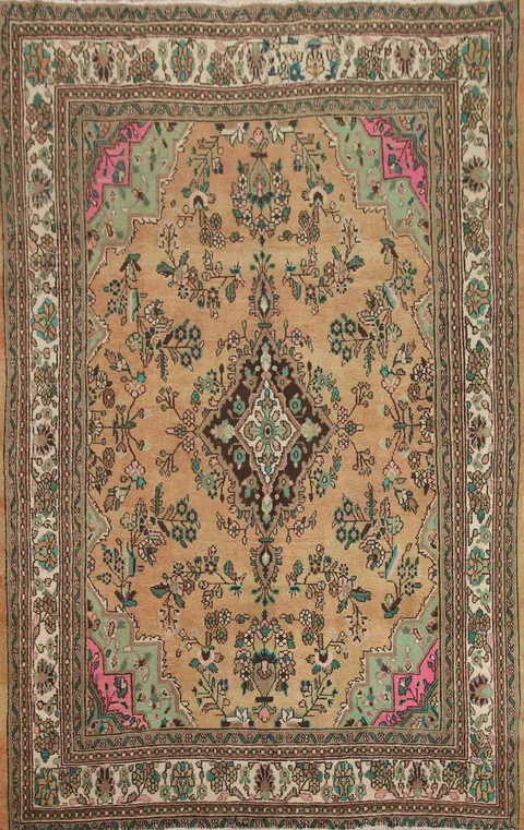Floral Wool Hamedan Persian Area Rug 7x9