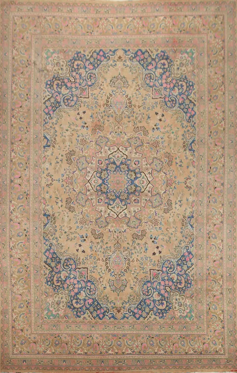 Handmade Wool Mashad Persian Area Rug 9x12