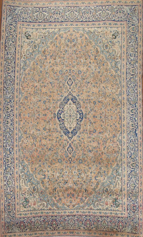 Floral Wool Kashan Persian Area Rug 9x13