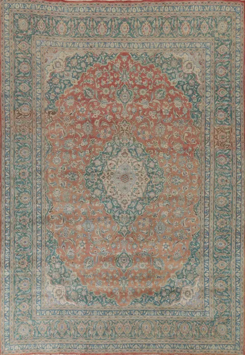 Vegetable Dye Mashad Persian Area Rug 10x12