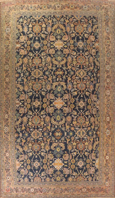Pre-1900 Antique Vegetable Dye Sultanabad Persian Rug 12x19