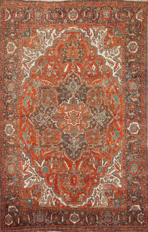 Vegetable Dye Wool Heriz Persian Area Rug 8x11