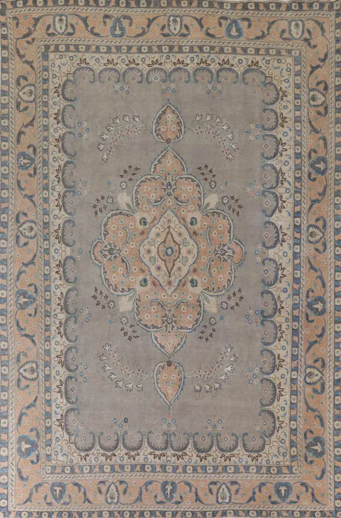 Gray Over-Dyed Tabriz Persian Area Rug 9x13
