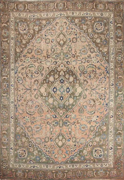 Vintage Mashad Persian Area Rug 10x12