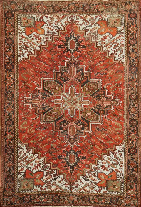 Geometric Heriz Persian Area Rug 8x11