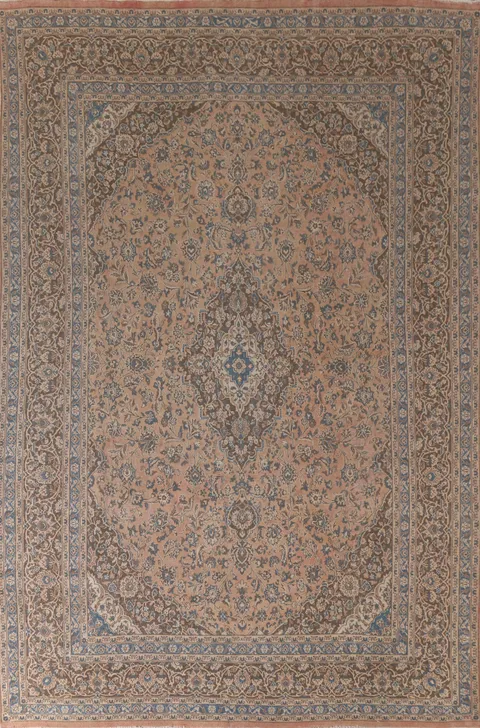 Floral Wool Mashad Persian Area Rug 10x13