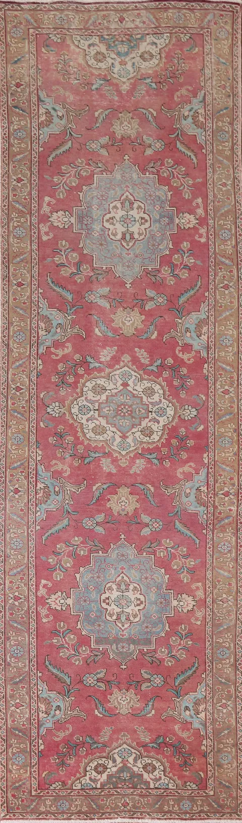 Vintage Tabriz Persian Runner Rug 3x13