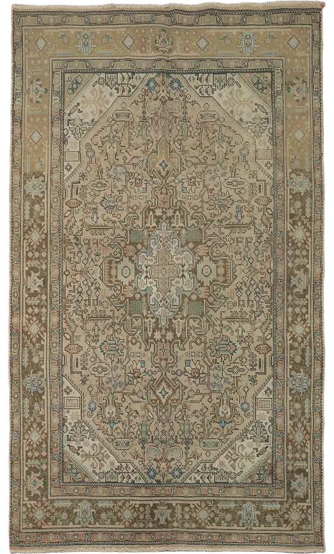 Distressed Wool Tabriz Persian Area Rug 6x10