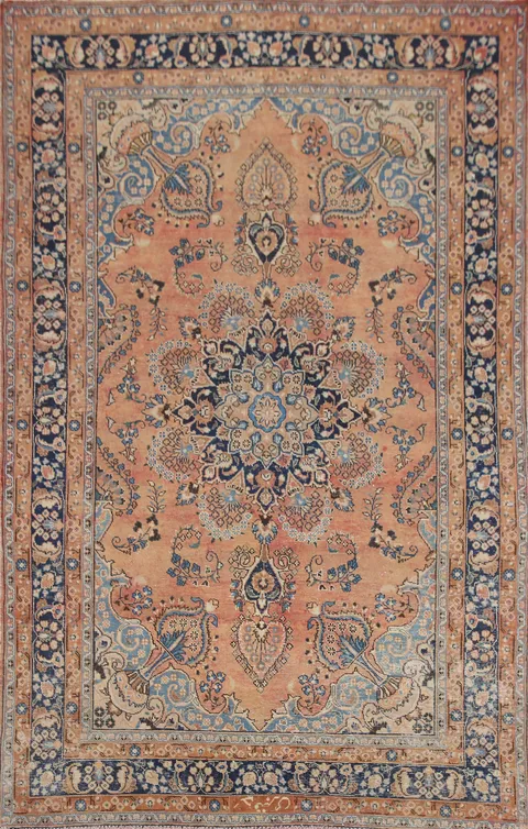 Handmade Wool Mashad Persian Area Rug 7x10