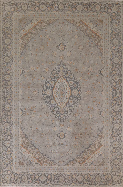 Over-Dyed Gray Tabriz Persian Area Rug 9x12