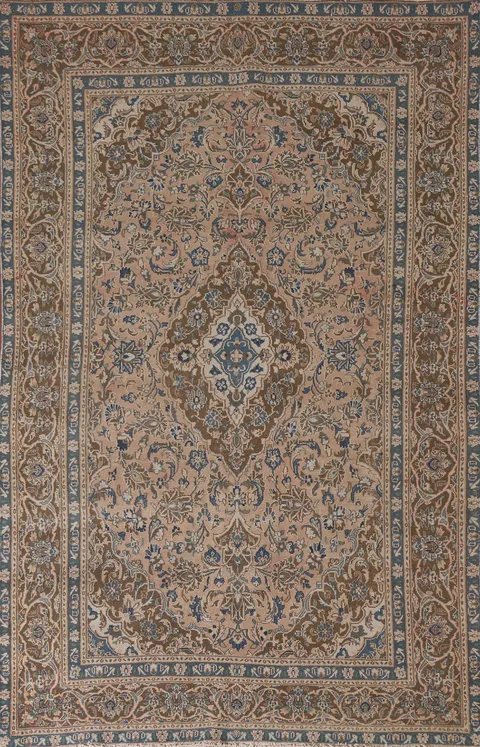 Traditional Mashad Persian Area Rug 6x9