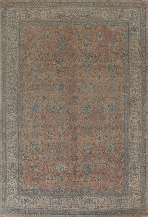 Distressed Tabriz Persian Area Rug 9x12