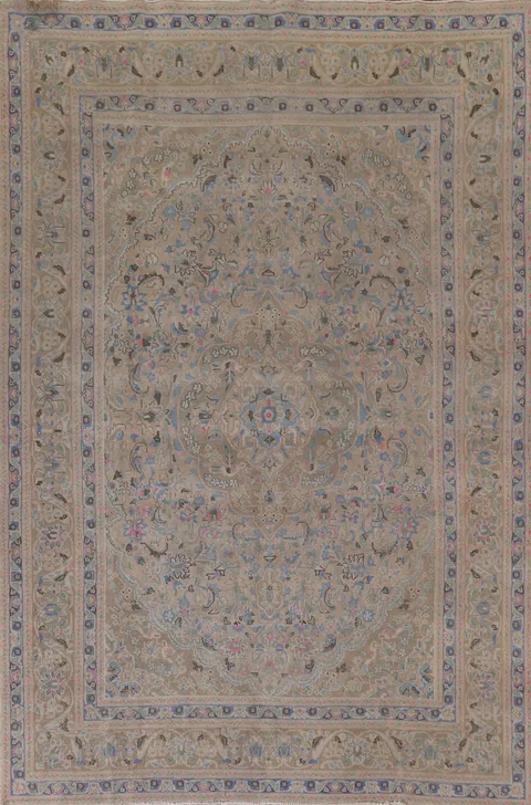 Handmade Wool Mashad Persian Area Rug 8x11