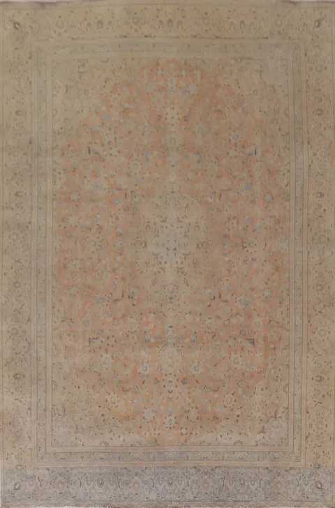 Handmade Floral Mashad Persian Area Rug 9x12