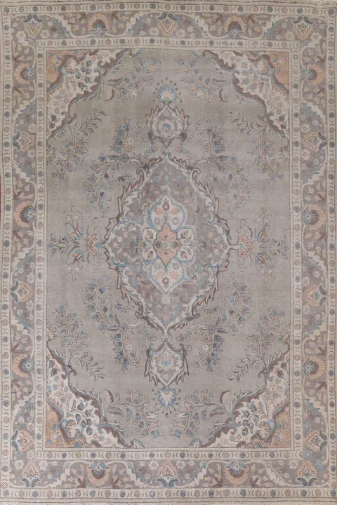 Gray Distressed Tabriz Persian Area Rug 8x11