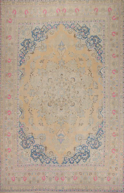 Vintage Wool Tabriz Persian Area Rug 10x13