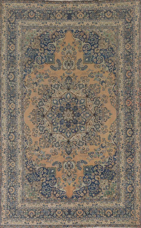 Handmade Wool Mashad Persian Area Rug 6x10