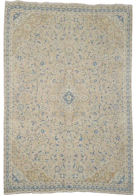 Floral Wool Mashad Persian Area Rug 7x10