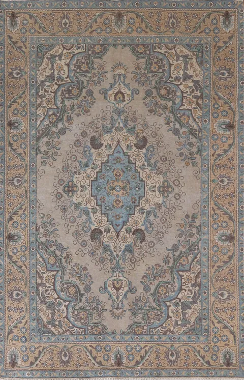 Vintage Wool Tabriz Persian Area Rug 6x9
