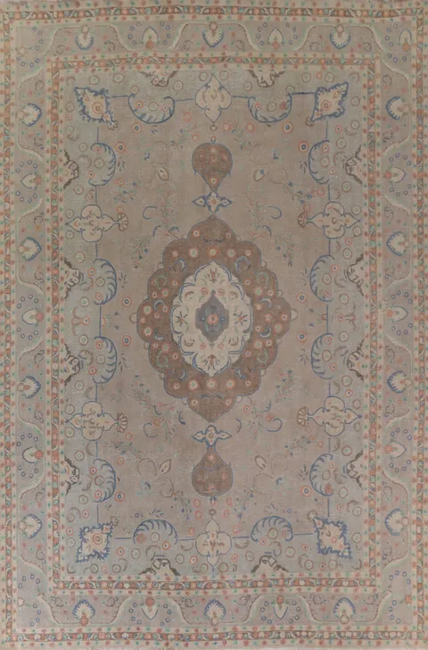 Vintage Floral Tabriz Persian Area Rug 10x13