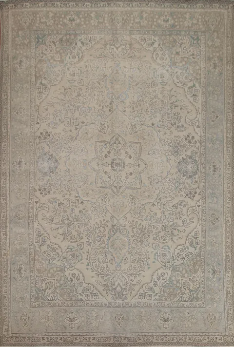 Distressed Wool Tabriz Persian Area Rug 10x13