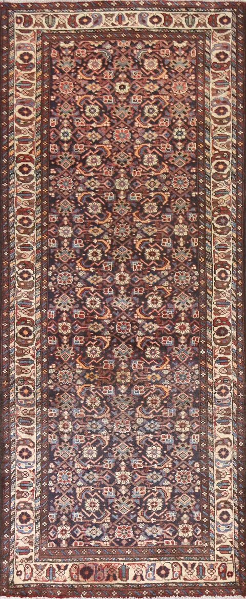 Vegetable Dye Hamedan Persian Runner Rug 4x9