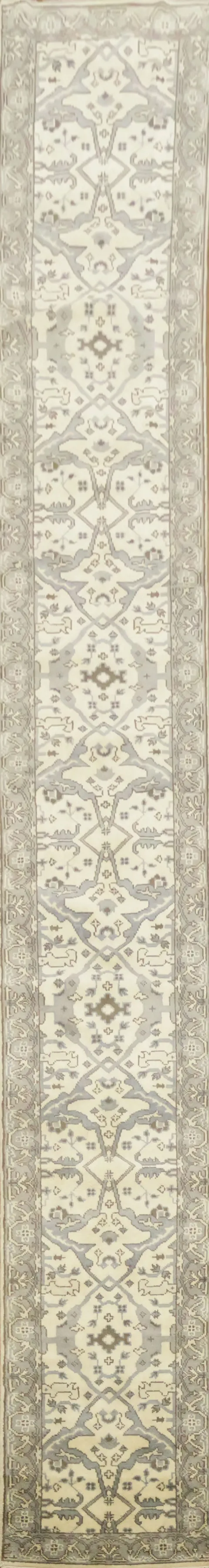 Handmade Oushak Wool Runner Rug 3x20
