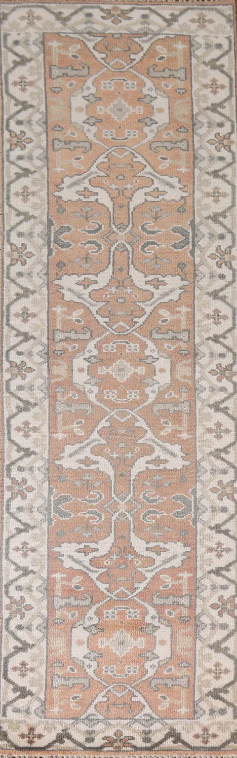 Handmade Oushak Oriental Runner Rug 3x10