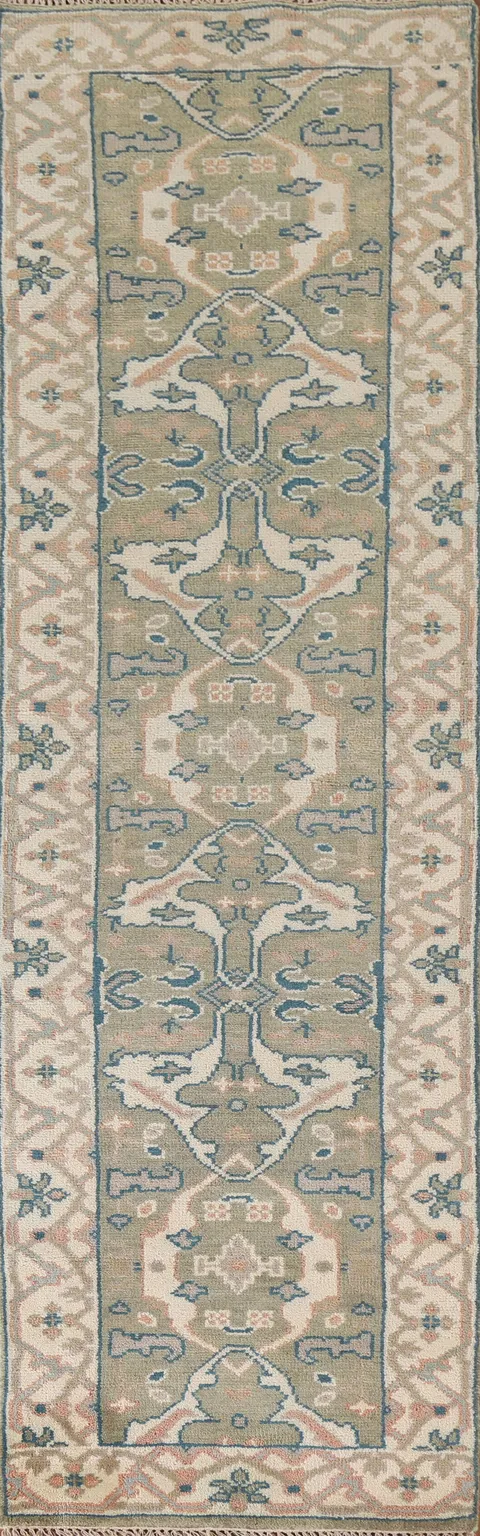 Handmade Oushak Runner Rug 3x10