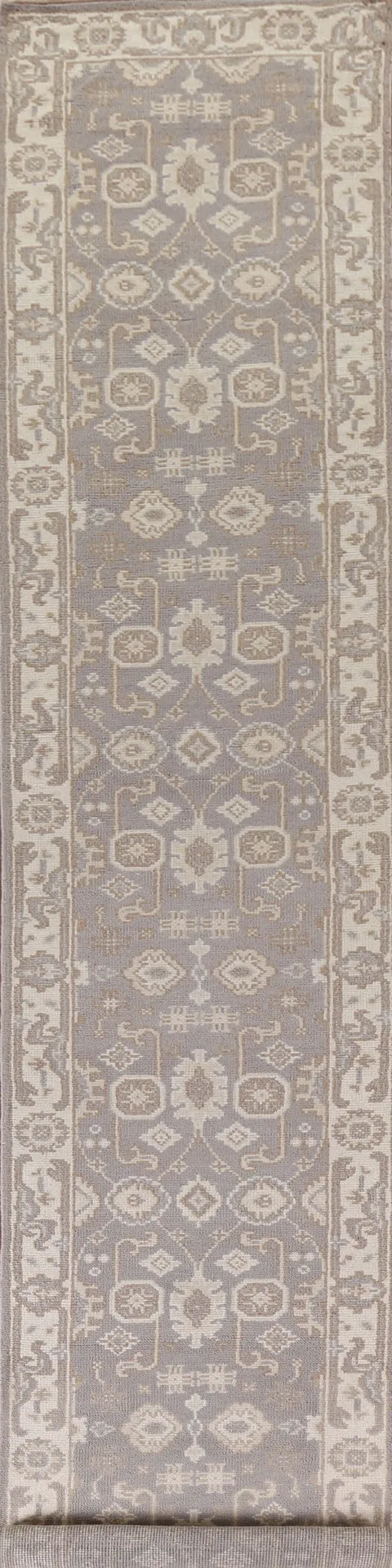 Geometric Oushak Oriental Runner Rug 3x16