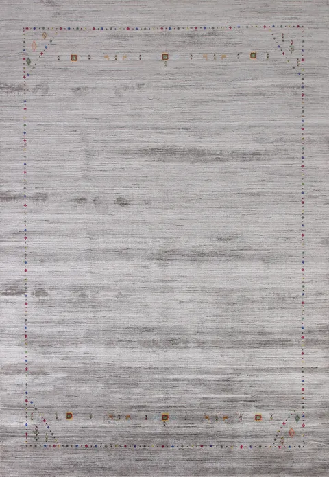Hand-Knotted Wool Gabbeh Indian Area Rug 8x10