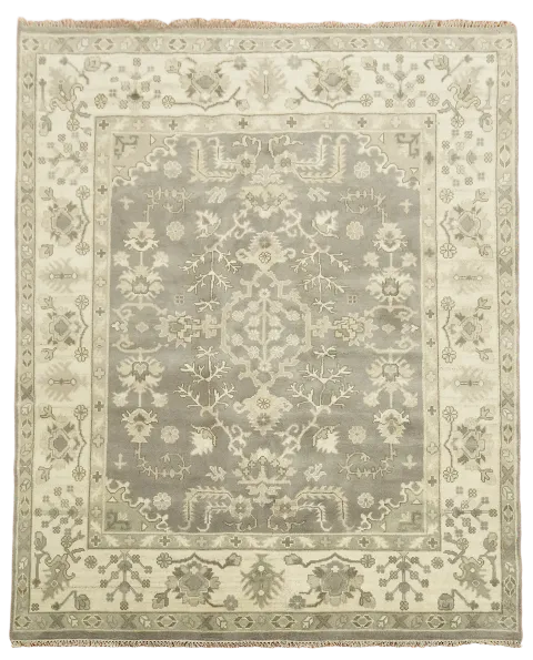 Vintage-Inspired Grey and Beige Area Rug for Classic Interiors 8'x10'