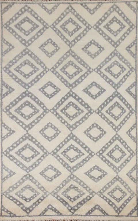 Geometric Moroccan Indian Area Rug 5x8