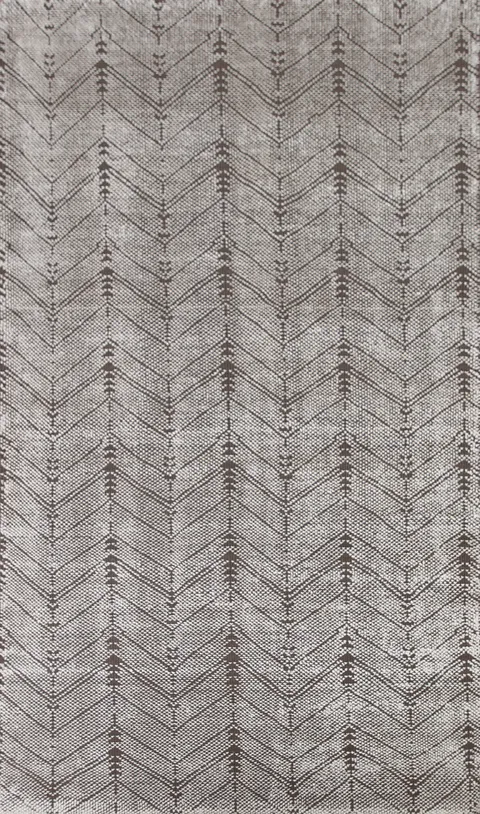 Chevron Style Moroccan Earth Tone Wool Area Rug 5x8