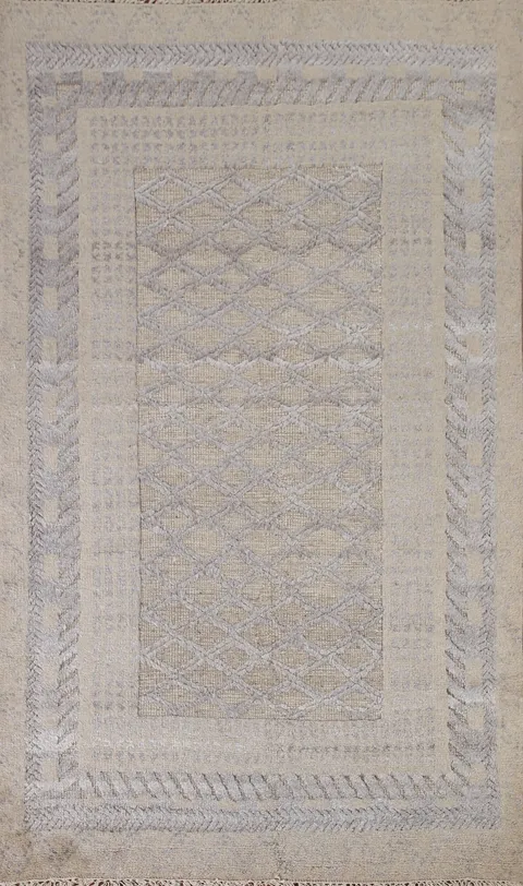 Trellis Wool Moroccan Indian Area Rug 5x8