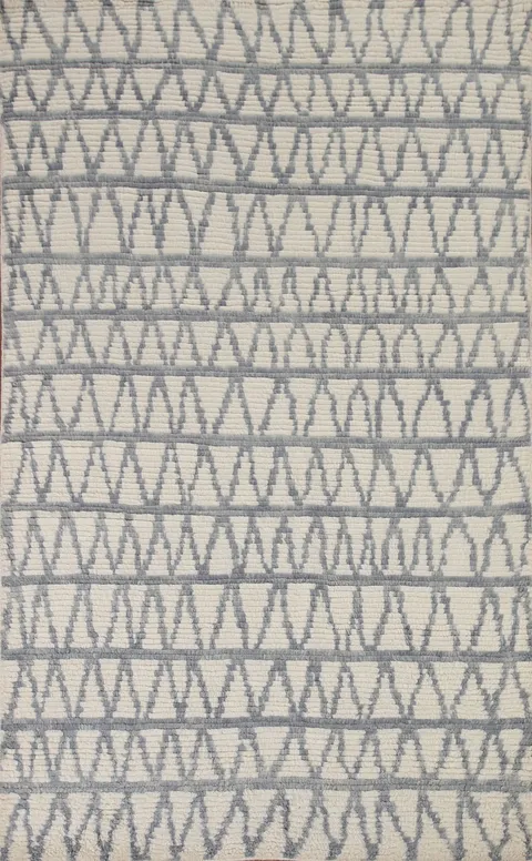 Trellis Wool Moroccan Indian Area Rug 5x8