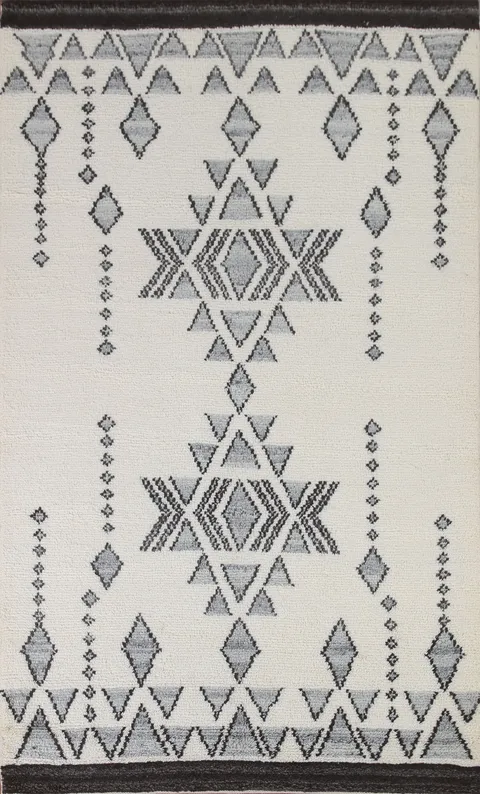 Geometric Moroccan Indian Area Rug 5x8