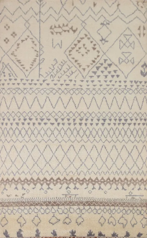 Earth Tone Moroccan Indian Area Rug 5x8