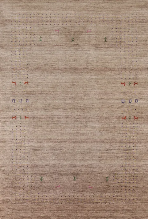 Brown Tribal Gabbeh Indian Area Rug 5x8