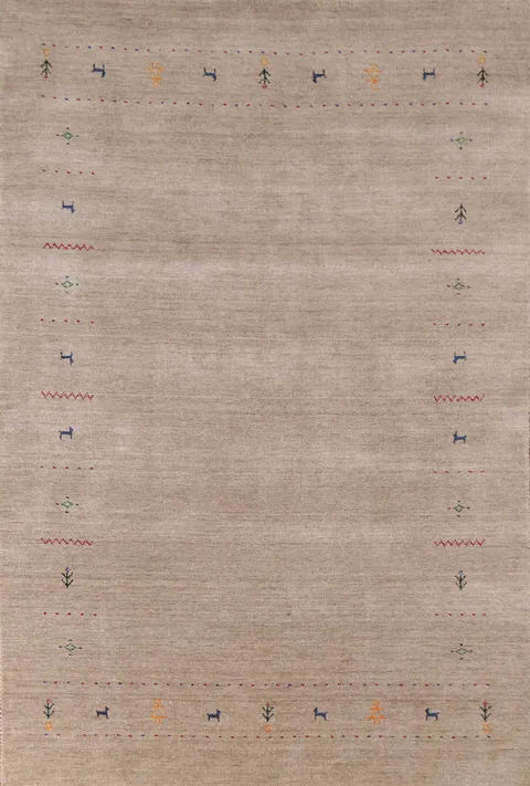 Tribal Wool Gabbeh Indian Area Rug 5x8