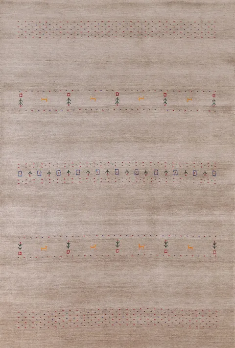 Handmade Gabbeh Indian Area Rug 5x8
