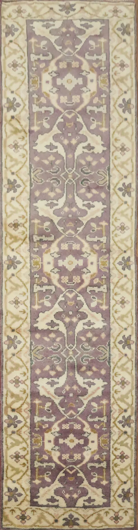Purple Oushak Indian Runner Rug 3x10