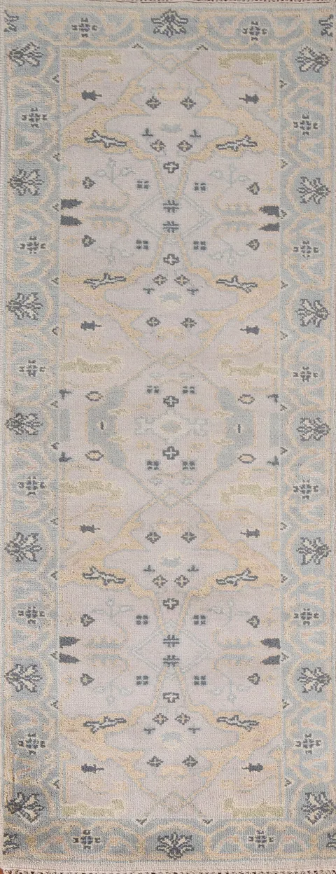 All-Over Oushak Indian Runner Rug 3x8