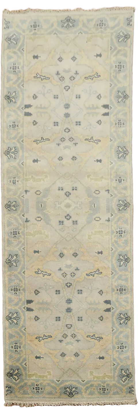 All-Over Oushak Indian Runner Rug 3x8