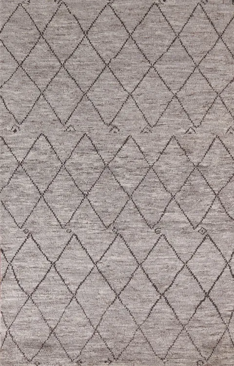 All-Over Trellis Moroccan Earth Tone Wool Area Rug 5x8