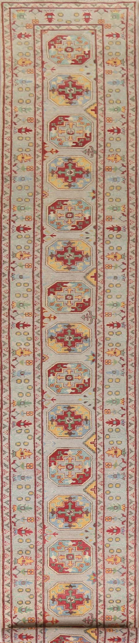 Handmade Kazak Oriental Runner Rug 3x20